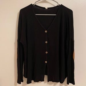 pinkblush | button down waffle tee